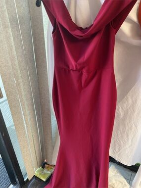 Windsor Elegant Women's Cowl Neck Maxi Dress in Deep Raspberry